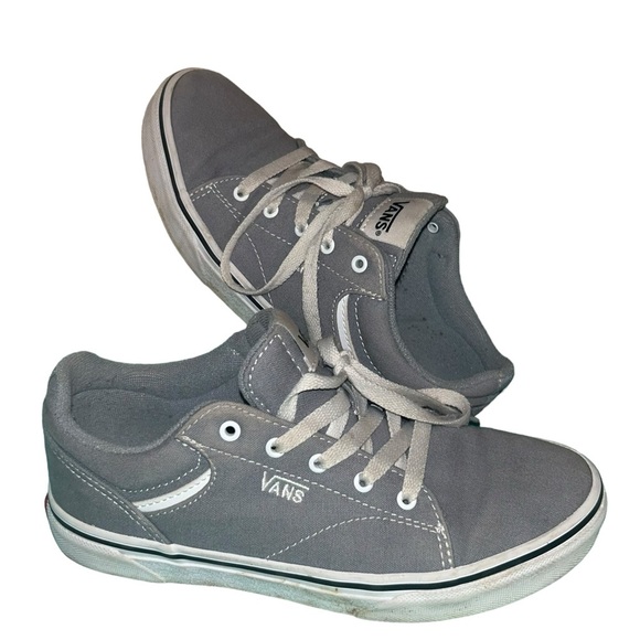 VANS Off the Walls Skater Shoes Boys Sz 4Y Gray White Canvas - Picture 4 of 8